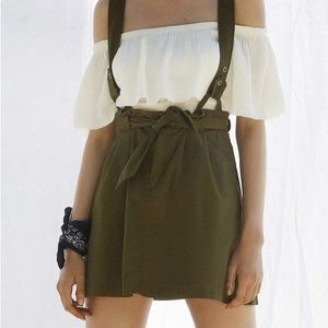 Urban Outfitters BDG Lizzy Suspender Skirt in Olive Green Sz Medium
